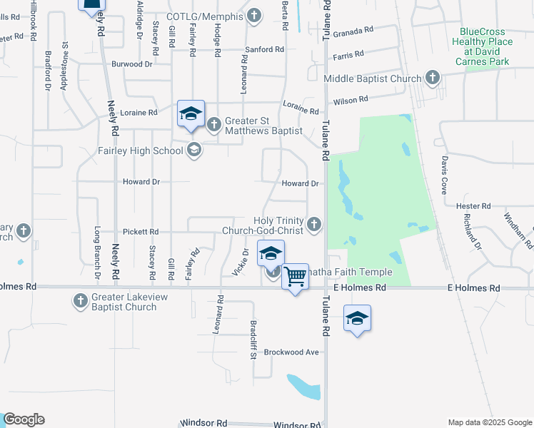 map of restaurants, bars, coffee shops, grocery stores, and more near 516 Bonnell Avenue in Memphis