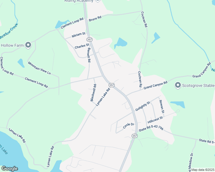 map of restaurants, bars, coffee shops, grocery stores, and more near 2801 South Carolina 357 in Lyman