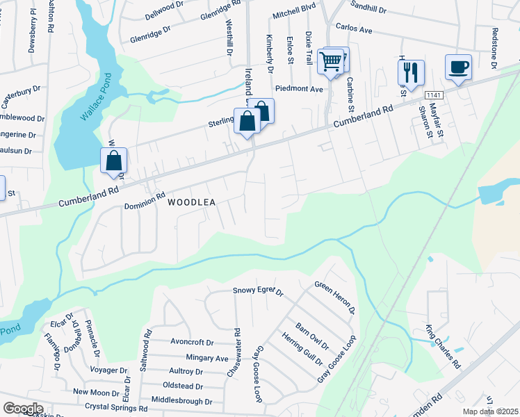 map of restaurants, bars, coffee shops, grocery stores, and more near 2536 Previs Road in Fayetteville