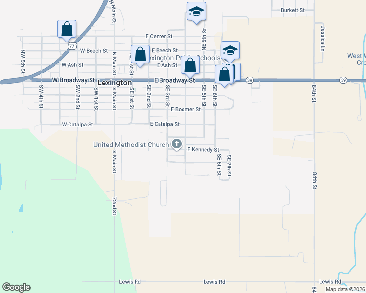 map of restaurants, bars, coffee shops, grocery stores, and more near 500 East Kennedy Street in Lexington