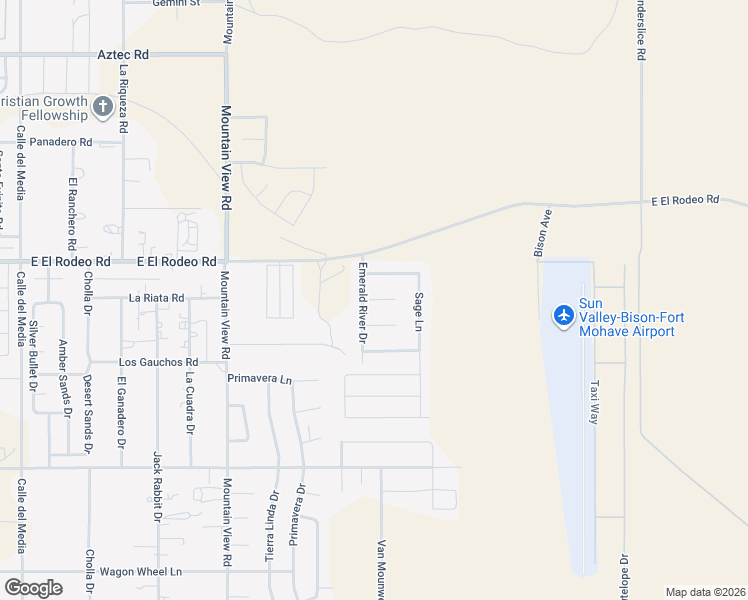 map of restaurants, bars, coffee shops, grocery stores, and more near 2184 Emerald River Circle in Fort Mohave