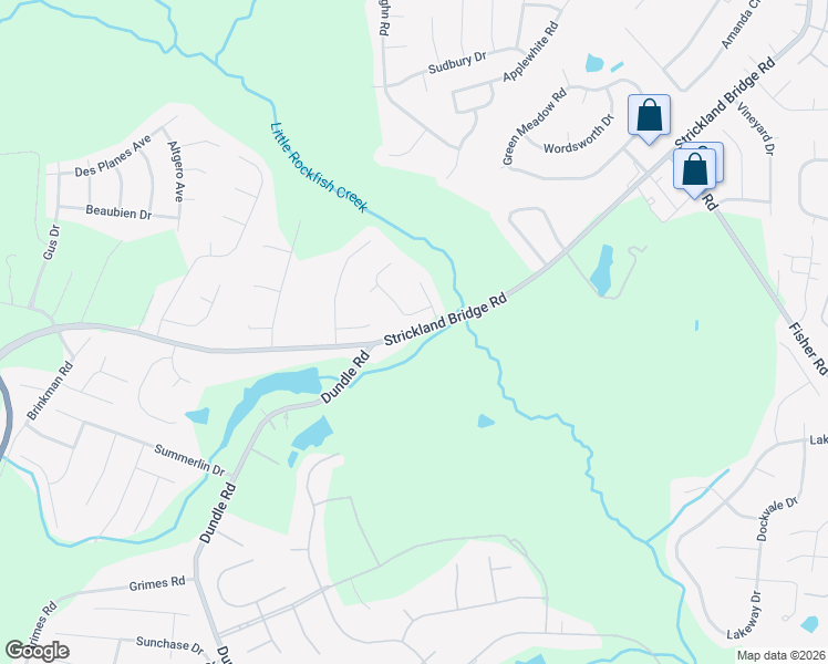 map of restaurants, bars, coffee shops, grocery stores, and more near 2438 Strickland Bridge Road in Fayetteville
