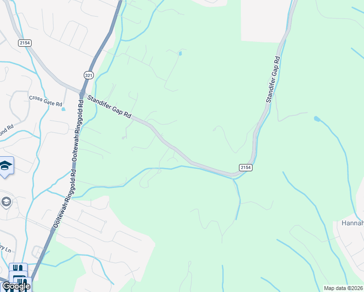 map of restaurants, bars, coffee shops, grocery stores, and more near 9425 Standifer Gap Road in Ooltewah
