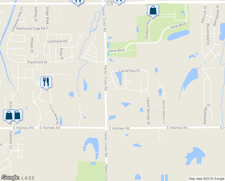 map of restaurants, bars, coffee shops, grocery stores, and more near 8042 Laurel Lake Cove in Memphis