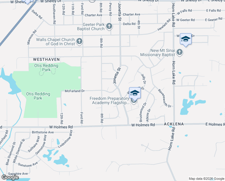 map of restaurants, bars, coffee shops, grocery stores, and more near 387 McFarland Drive in Memphis