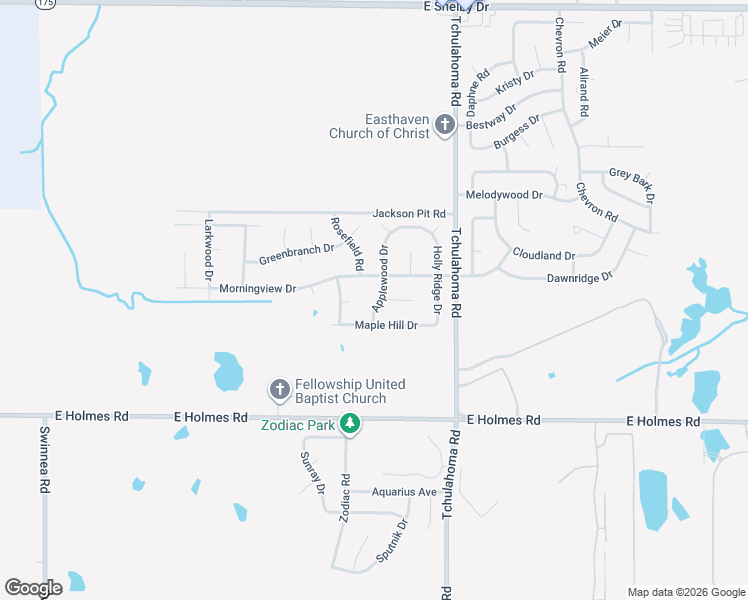map of restaurants, bars, coffee shops, grocery stores, and more near 5072 Applewood Drive in Memphis