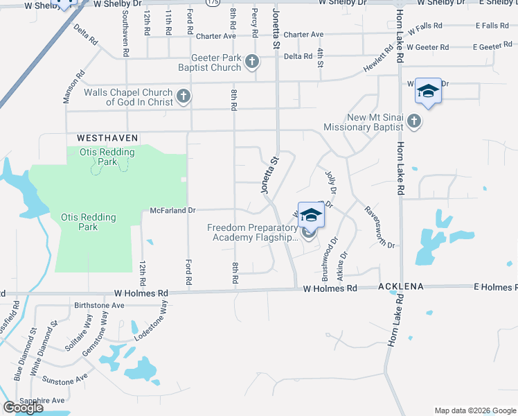 map of restaurants, bars, coffee shops, grocery stores, and more near 387 McFarland Drive in Memphis