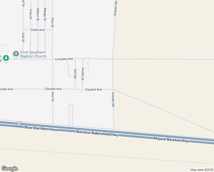 map of restaurants, bars, coffee shops, grocery stores, and more near Schultz Road in North Edwards