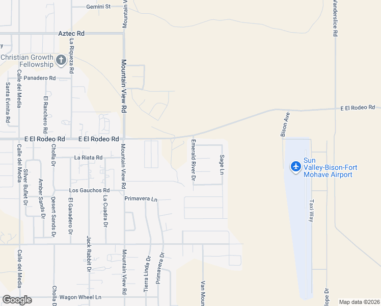 map of restaurants, bars, coffee shops, grocery stores, and more near 2184 Emerald River Circle in Fort Mohave