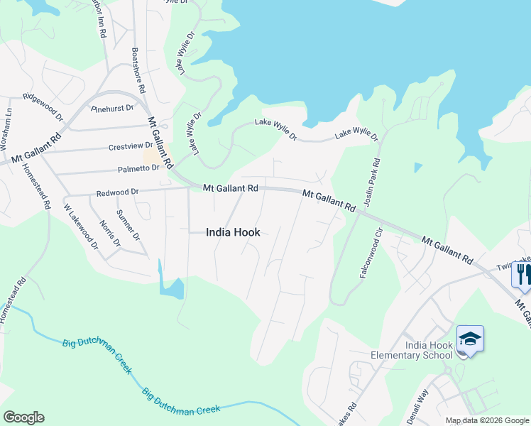 map of restaurants, bars, coffee shops, grocery stores, and more near 319 Masters Drive in Rock Hill