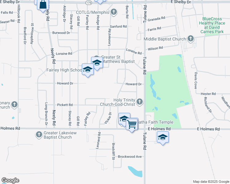 map of restaurants, bars, coffee shops, grocery stores, and more near 516 Bonnell Avenue in Memphis