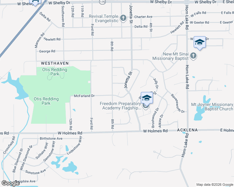 map of restaurants, bars, coffee shops, grocery stores, and more near 415 McFarland Drive in Memphis