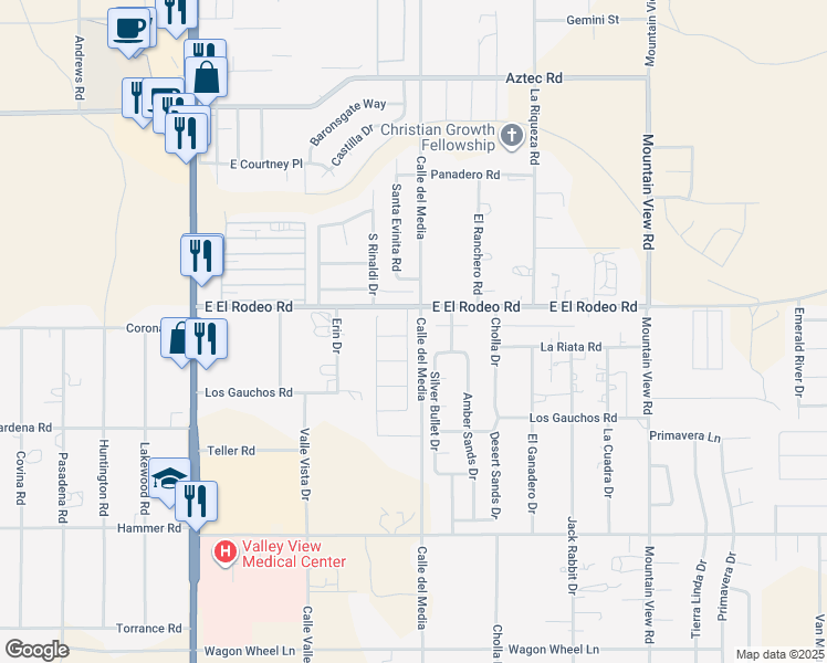 map of restaurants, bars, coffee shops, grocery stores, and more near 5044 South Rosemary Drive in Fort Mohave