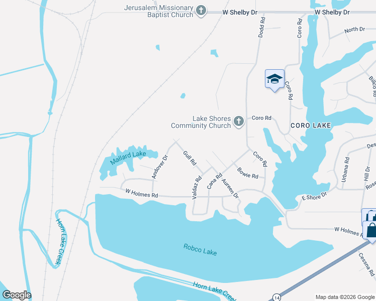 map of restaurants, bars, coffee shops, grocery stores, and more near 5054 Gull Road in Memphis