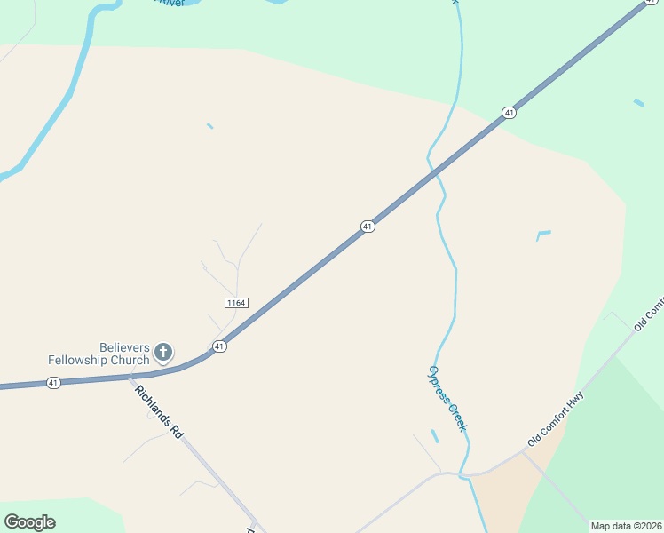 map of restaurants, bars, coffee shops, grocery stores, and more near 7402-7688 North Carolina 41 in Trenton