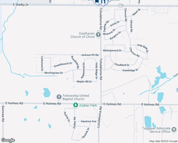 map of restaurants, bars, coffee shops, grocery stores, and more near 3211 Morningview Drive in Memphis