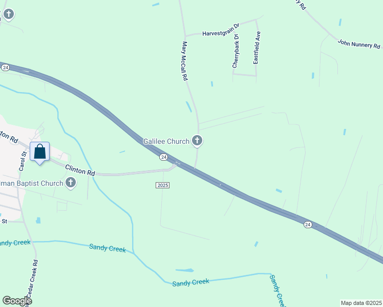 map of restaurants, bars, coffee shops, grocery stores, and more near 147-211 Mary McCall Road in Stedman