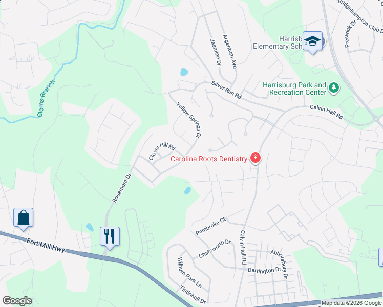 map of restaurants, bars, coffee shops, grocery stores, and more near 5001 Crandon Road in Indian Land