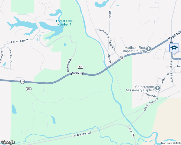 map of restaurants, bars, coffee shops, grocery stores, and more near 2681 U.S. 70 in Forrest City