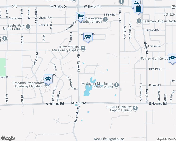 map of restaurants, bars, coffee shops, grocery stores, and more near 5023 Shubert Cove in Memphis