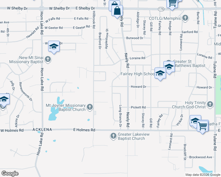 map of restaurants, bars, coffee shops, grocery stores, and more near 5021 Appleville Street in Memphis
