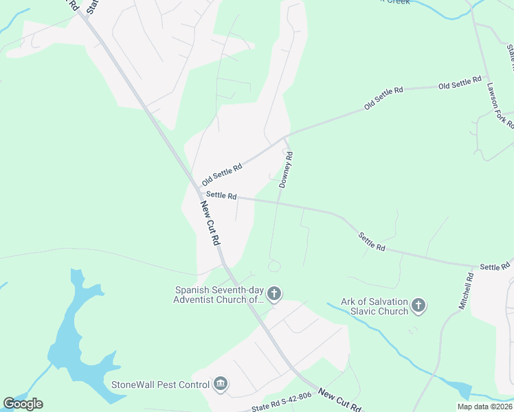 map of restaurants, bars, coffee shops, grocery stores, and more near 1541 Settle Road in Inman