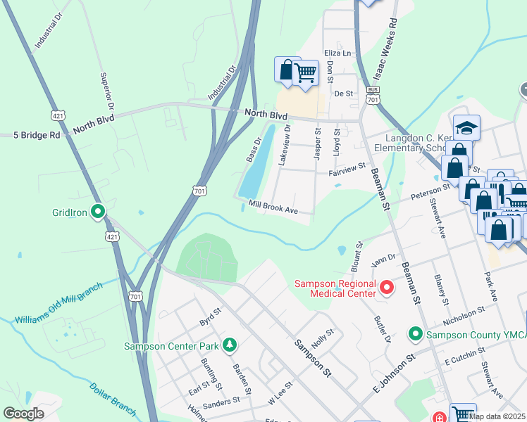 map of restaurants, bars, coffee shops, grocery stores, and more near 302-398 Mill Brook Avenue in Clinton