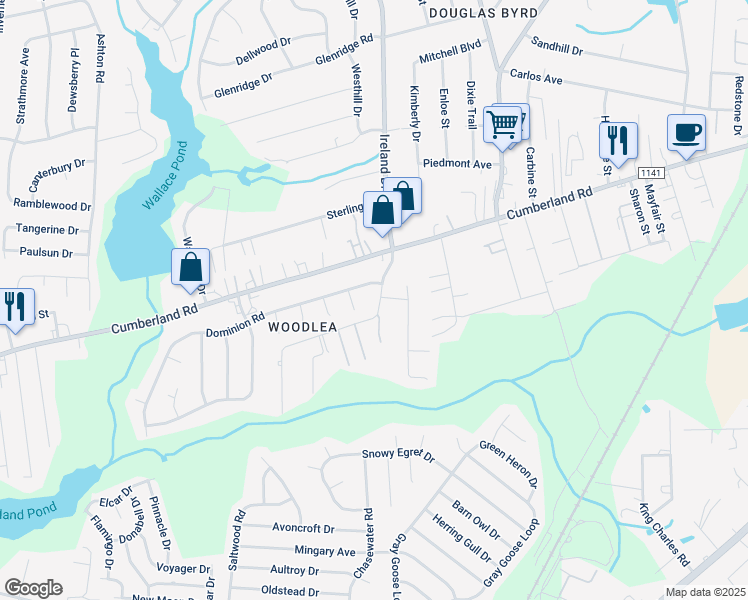 map of restaurants, bars, coffee shops, grocery stores, and more near 2560 Pine Springs Drive in Fayetteville