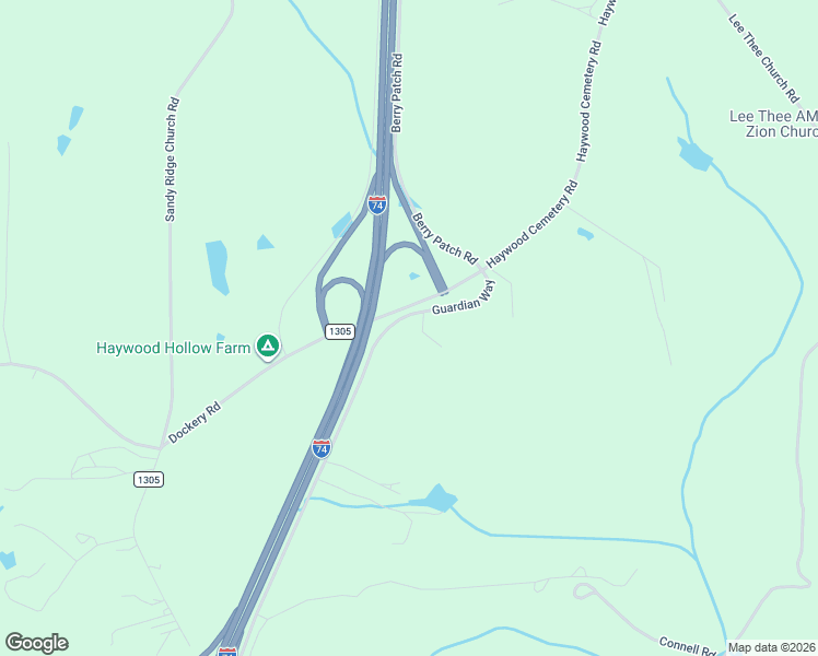 map of restaurants, bars, coffee shops, grocery stores, and more near 110 Haywood Cemetery Road in Rockingham