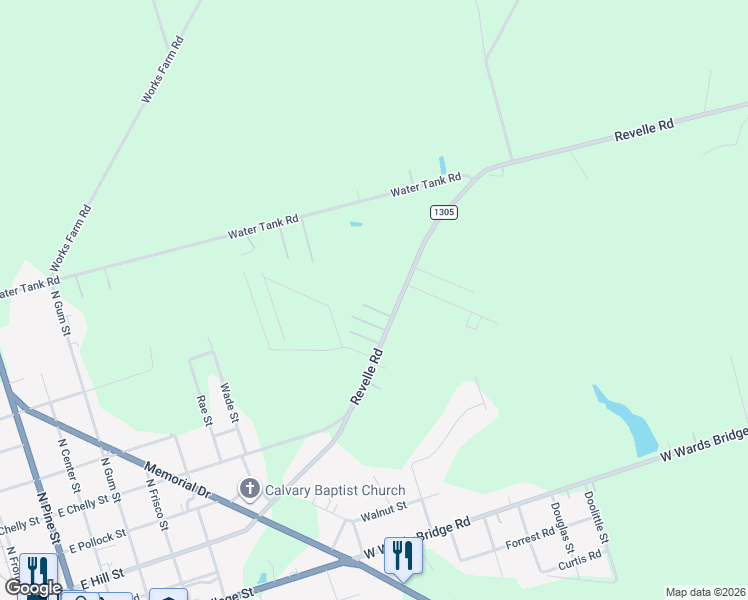 map of restaurants, bars, coffee shops, grocery stores, and more near 102 King Lane in Warsaw