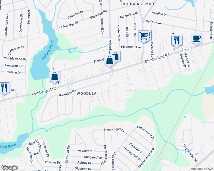 map of restaurants, bars, coffee shops, grocery stores, and more near 2560 Pine Springs Drive in Fayetteville
