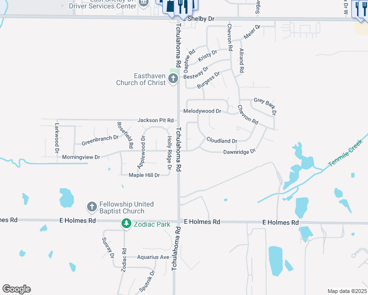 map of restaurants, bars, coffee shops, grocery stores, and more near 5019 Tradewind Terrace in Memphis