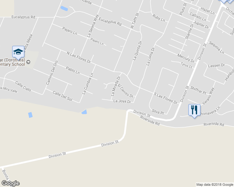 map of restaurants, bars, coffee shops, grocery stores, and more near 1687 La Mirada Drive in Nipomo