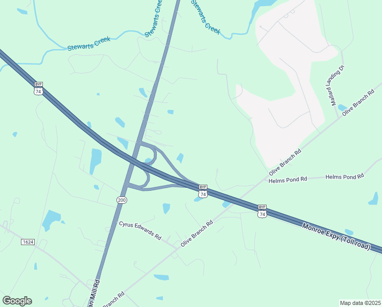 map of restaurants, bars, coffee shops, grocery stores, and more near 2708 Morgan Mill Road in Monroe