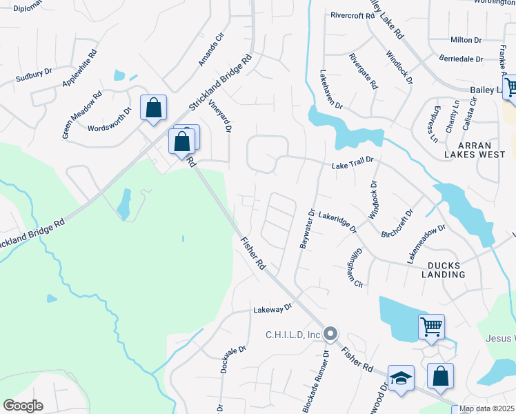 map of restaurants, bars, coffee shops, grocery stores, and more near 2605 Gardner Park Drive in Fayetteville