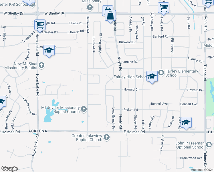 map of restaurants, bars, coffee shops, grocery stores, and more near 4994 Appleville Street in Memphis