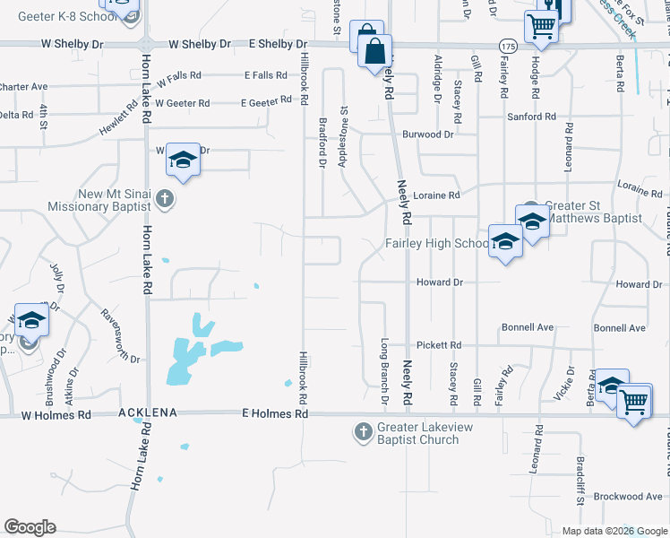 map of restaurants, bars, coffee shops, grocery stores, and more near 5021 Appleville Street in Memphis