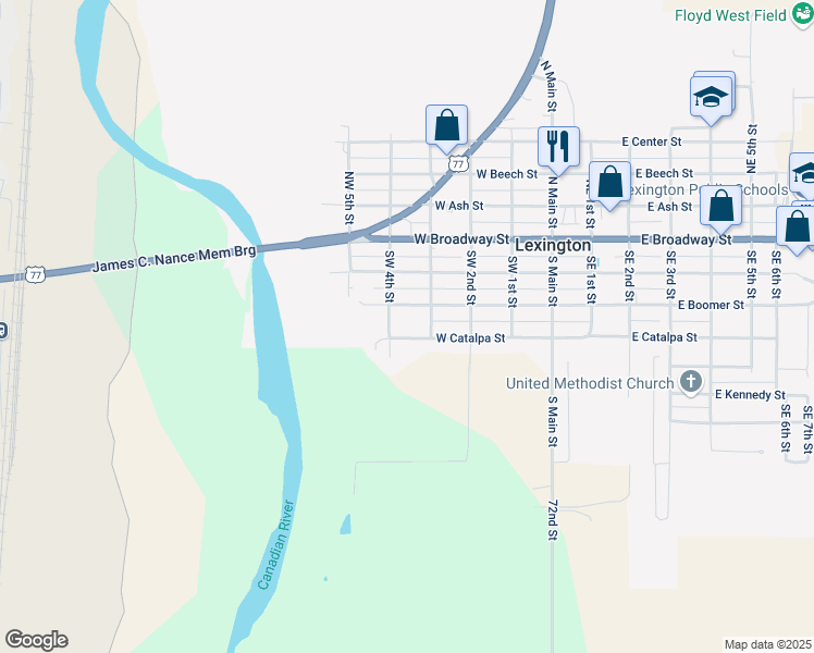 map of restaurants, bars, coffee shops, grocery stores, and more near 422 West Catalpa Street in Lexington