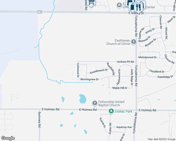map of restaurants, bars, coffee shops, grocery stores, and more near 4998 Cedar View Road in Memphis