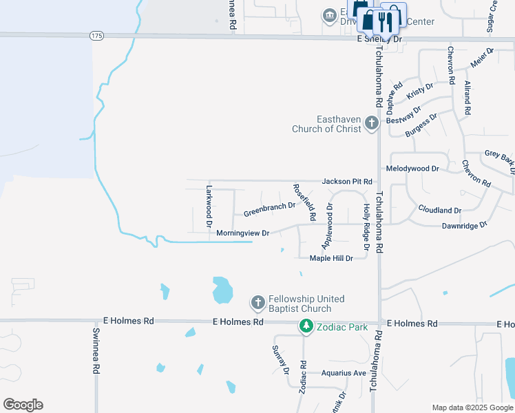 map of restaurants, bars, coffee shops, grocery stores, and more near 3052 Greenbranch Drive in Memphis