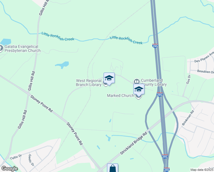 map of restaurants, bars, coffee shops, grocery stores, and more near 7465 Century Circle in Fayetteville