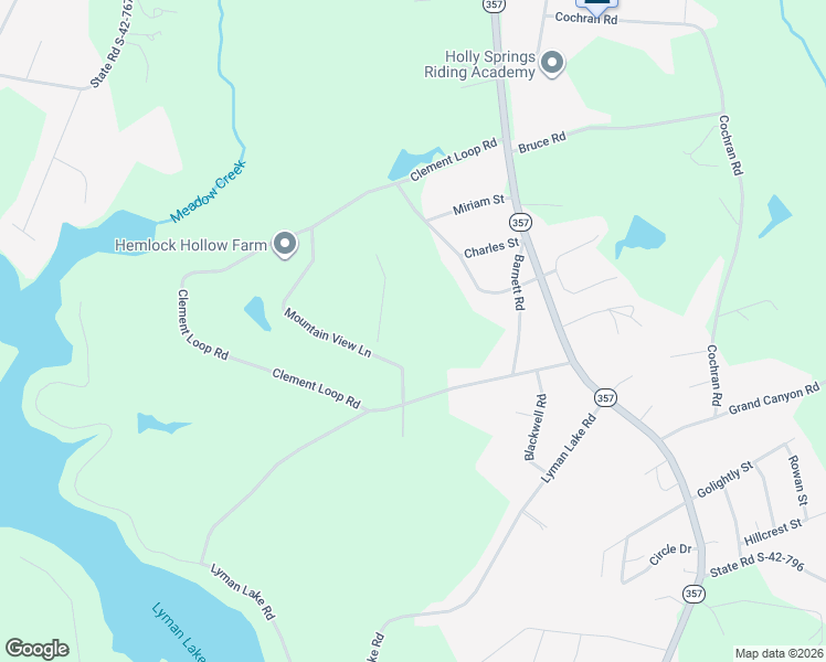 map of restaurants, bars, coffee shops, grocery stores, and more near 150 Mountain View Lane in Inman