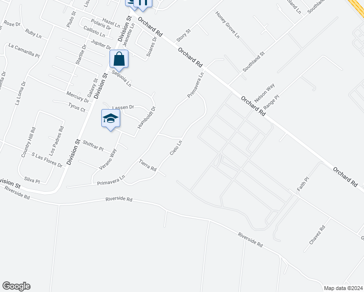 map of restaurants, bars, coffee shops, grocery stores, and more near 1321 Cielo Lane in Nipomo