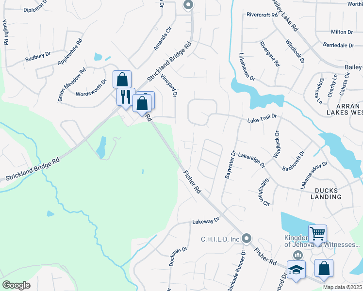 map of restaurants, bars, coffee shops, grocery stores, and more near 6350 Fisher Rd in Fayetteville