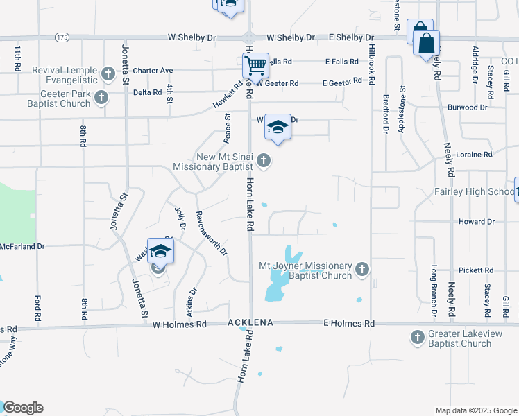 map of restaurants, bars, coffee shops, grocery stores, and more near 4996 Horn Lake Road in Memphis