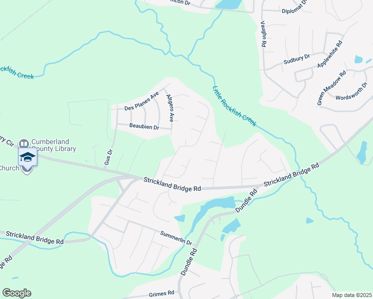 map of restaurants, bars, coffee shops, grocery stores, and more near 2533 Larwood Drive in Fayetteville