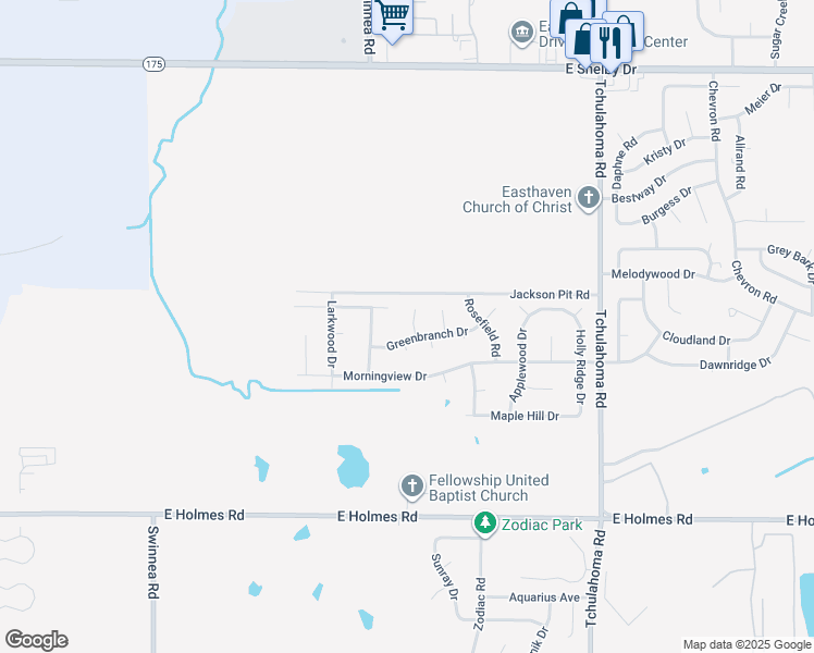 map of restaurants, bars, coffee shops, grocery stores, and more near 3034 Meadowfair Road in Memphis