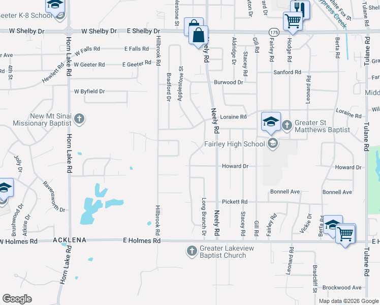 map of restaurants, bars, coffee shops, grocery stores, and more near 4962 Ridge Trail in Memphis