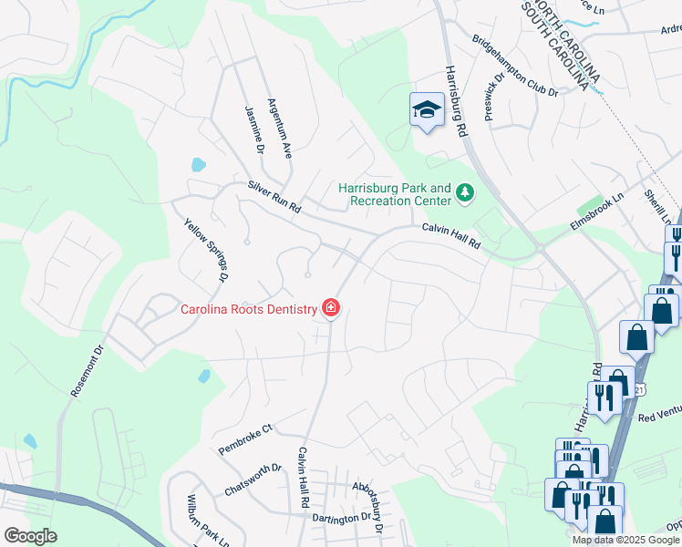 map of restaurants, bars, coffee shops, grocery stores, and more near 2009 Glenmore Court in Fort Mill