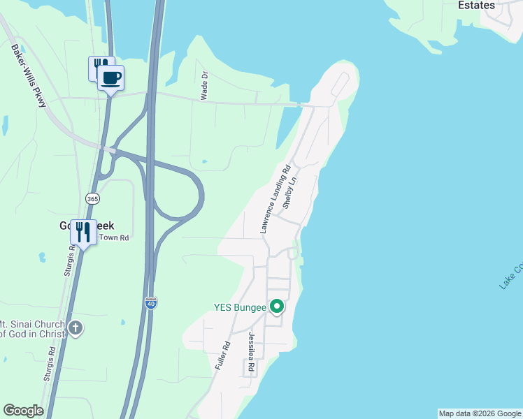 map of restaurants, bars, coffee shops, grocery stores, and more near 100 Lawrence Landing Road in Conway